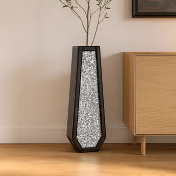 30" Black Glass Decorative Bottles