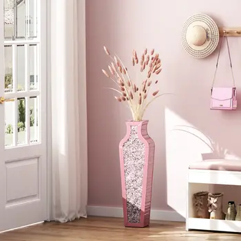 27" Pink Glass Decorative Bottles