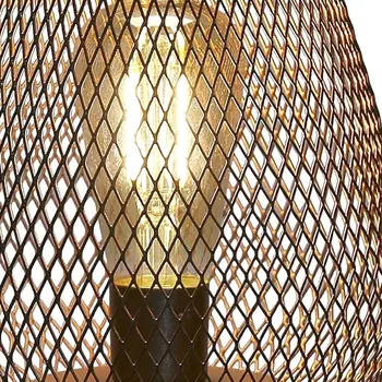 7" Black Metal Novelty Bedside Lamp With Black Cone Shade