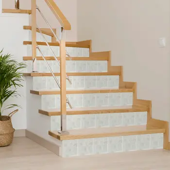 8" x 8" White Vinyl Arabesque Peel And Stick Removable Tiles