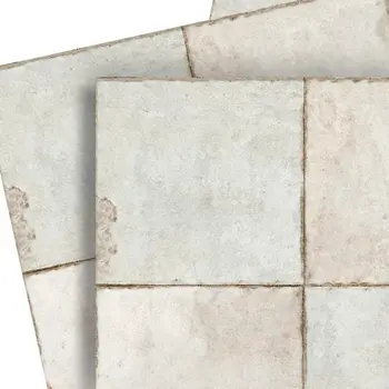 12" x 12" White Vinyl Arabesque Peel And Stick Removable Tiles