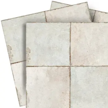 12" x 12" White Vinyl Arabesque Peel And Stick Removable Tiles
