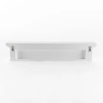 39" White Solid Wood Six Hook Wall Mount Coat Rack