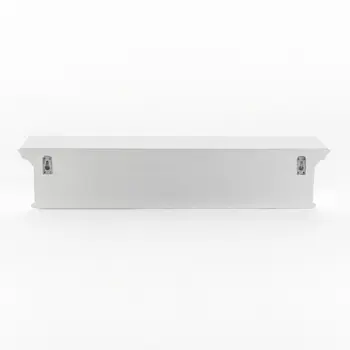 39" White Solid Wood Six Hook Wall Mount Coat Rack
