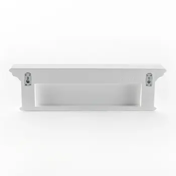 28" White Solid Wood Four Hook Wall Mount Coat Rack