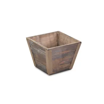 Brown Wood 100 Ounce Square Distressed Planter Box