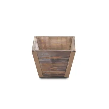 Brown Wood 100 Ounce Square Distressed Planter Box