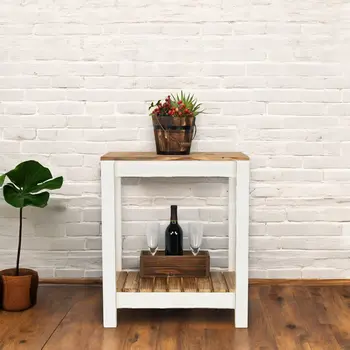 Brown Wood 100 Ounce Round Distressed Planter Box