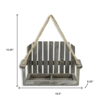 Gray Wood 870 Ounce Distressed Hanging Planter