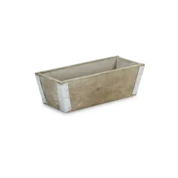 Brown Wood 90 Ounce Rectangular Distressed Planter Box