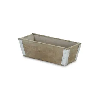 Brown Wood 90 Ounce Rectangular Distressed Planter Box