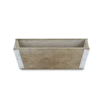 Brown Wood 90 Ounce Rectangular Distressed Planter Box