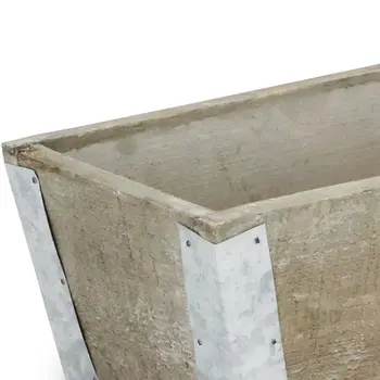 Brown Wood 90 Ounce Rectangular Distressed Planter Box