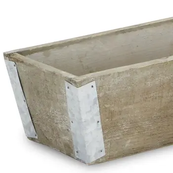 Brown Wood 90 Ounce Rectangular Distressed Planter Box