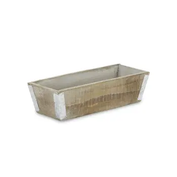 Brown Wood 123 Ounce Rectangular Distressed Planter Box