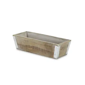 Brown Wood 123 Ounce Rectangular Distressed Planter Box