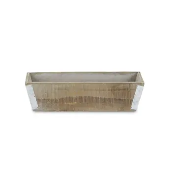 Brown Wood 123 Ounce Rectangular Distressed Planter Box