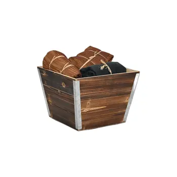 Brown Wood 1000 Ounce Square Distressed Planter Box