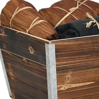 Brown Wood 1000 Ounce Square Distressed Planter Box