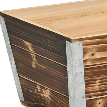 Brown Wood 300 Ounce Square Distressed Planter Box