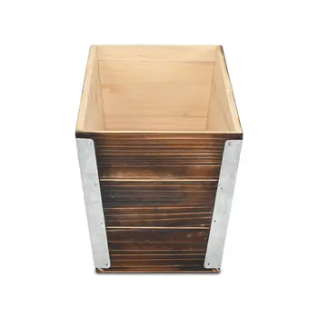 Brown Wood 700 Ounce Rectangular Distressed Planter Box