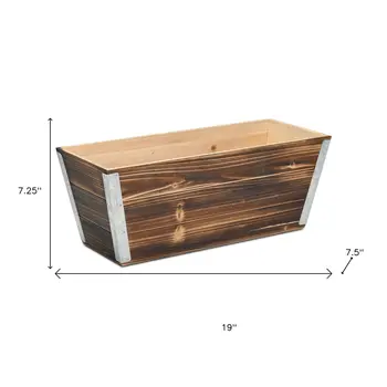 Brown Wood 700 Ounce Rectangular Distressed Planter Box