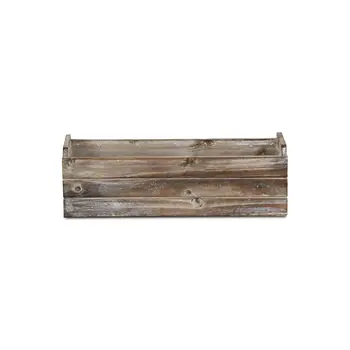Brown Wood 200 Ounce Rectangular Distressed Planter Box