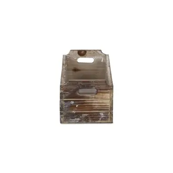 Brown Wood 200 Ounce Rectangular Distressed Planter Box