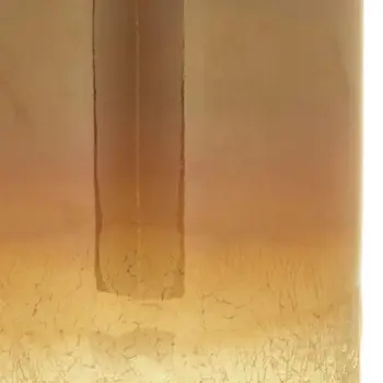 Set of Two Gold Glass Tabletop Pillar Candle Holders