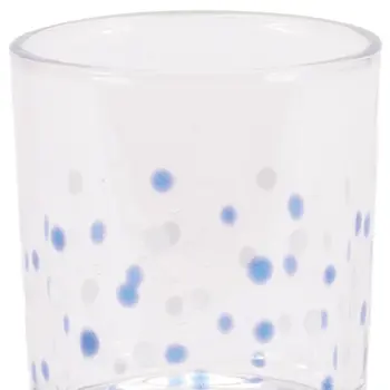 Set of Three Blue Abstract Glass Tabletop Votive Candle Holders