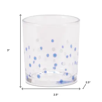 Set of Three Blue Abstract Glass Tabletop Votive Candle Holders