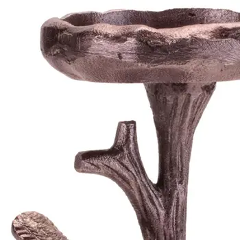 10" Brown Distressed Abstract Metal Tabletop Pillar Candle Holder