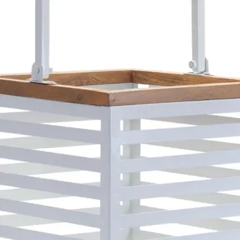 Set of Two White Abstract Metal Tabletop Pillar Candle Holders