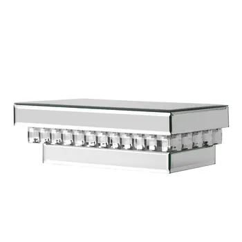 16" Silver Glass Wall Mounted Floating Shelf
