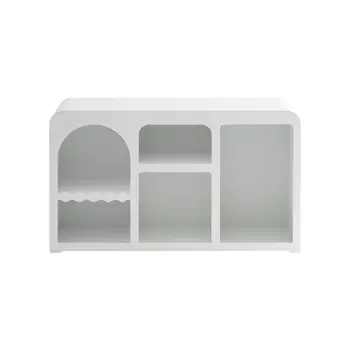50" White Fiberglass Solid Console Table With Five Shelves