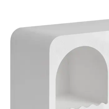 50" White Fiberglass Solid Console Table With Five Shelves