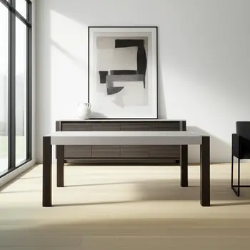 60" Gray Wood Dining Table