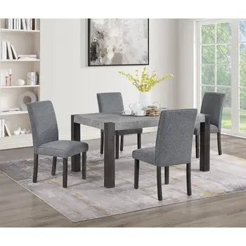 60" Gray Wood Dining Table