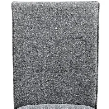 Set of Two Gray Upholstered Fabric Dining Side Chairs
