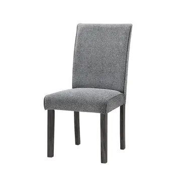 Set of Two Gray Upholstered Fabric Dining Side Chairs