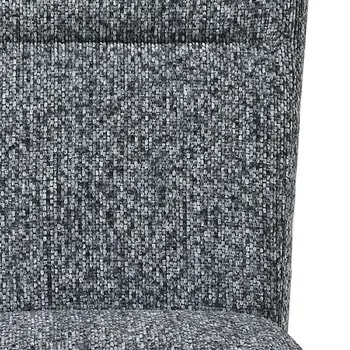 Set of Two Gray and Brown Upholstered Fabric Dining Side Chairs