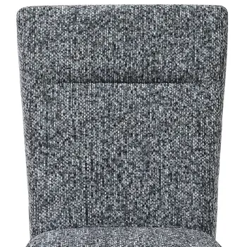 Set of Two Gray and Brown Upholstered Fabric Dining Side Chairs