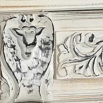 118" White Distressed Solid Wood Carved Floral Six Drawer Sideboard with Six Doors