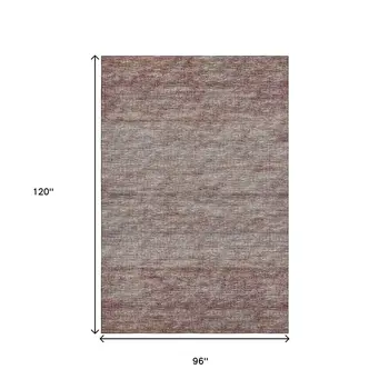 8' X 10' Burgundy And Gray Abstract Washable Indoor Outdoor Area Rug