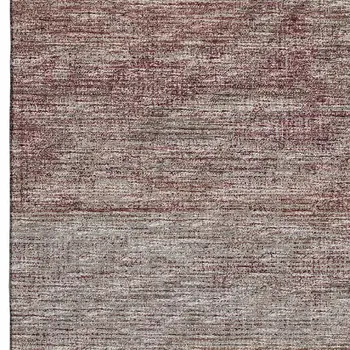 9' X 12' Burgundy And Gray Abstract Washable Indoor Outdoor Area Rug