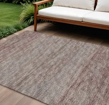 9' X 12' Burgundy And Gray Abstract Washable Indoor Outdoor Area Rug