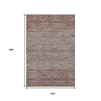 10' X 14' Burgundy And Gray Abstract Washable Indoor Outdoor Area Rug