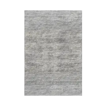 3' X 5' Silver And Charcoal Abstract Washable Indoor Outdoor Area Rug