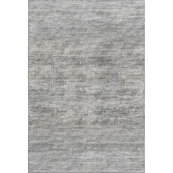 5' X 8' Silver And Charcoal Abstract Washable Indoor Outdoor Area Rug