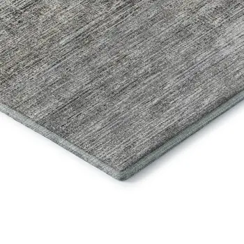 5' X 8' Silver And Charcoal Abstract Washable Indoor Outdoor Area Rug